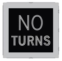 38V929 LED Sign, No Turns, 24 x 24 in, White/Black