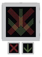 38V939 LED Toll Plaza Sign, X/Arrow, 30 x 30 in