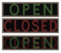 38V946 LED Sign, Open/Closed, 17 x65 in, Green/Red