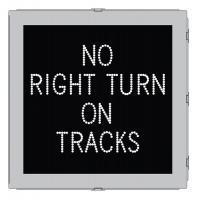 38V947 LED Sign, No Right Turn on Tracks, 36 x 36