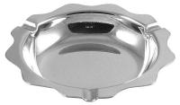 38W326 Scallop Ash Tray, 5-1/4 x 3/4 In, SS, PK 12