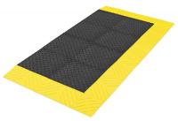 38W618 Anti-Fatigue Mat, Blk/Yllw, 42x72 In.