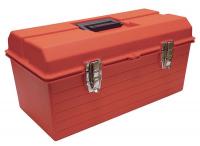 38W621 Tool Box, 19 x9-1/4 x9-1/4 in, Plastic, Red