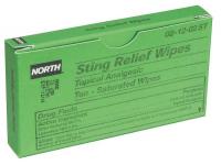 38W769 Sting Relief Wipes, Towlette, PK 10
