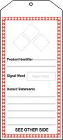 38W952 GHS Tags, Prod Identif, 8-1/2x3-7/8In, PK5