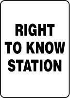 38W967 Right To Know Station SafetySign, 14x10In