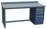 38X685 Technical Workbench, 1 Pedestal, W 60, Blue