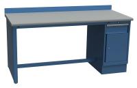 38X710 Technical Workbench, 1 Pedestal, W 72, Blue