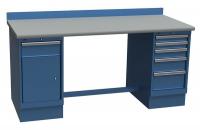 38X728 Technical Workbench, 2 Pedestal, W 72, Blue