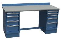 38X746 Technical Workbench, 2 Pedestal, W 72, Blue