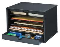 38Y751 Desktop Organizer, Black, 5 Compartments