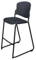 39A036 Stacking Stool, Steel, Black