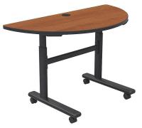 39A148 Mobile Table, Half Round, Cherry