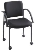39E412 Stack Chairs, Black, PK 2