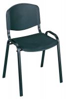 39E413 Stack Chairs, Black, PK 4