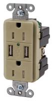 39E876 USB Charger Receptacle, Ivory