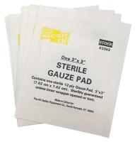 39F016 Gauze Pad, 3 x 3 In, PK 10