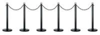 39F825 Solar Stanchion, Black, Glass Top, PK 6