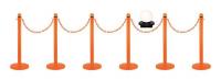 39F826 Solar Stanchion, Orange, Plastic Top, PK 6