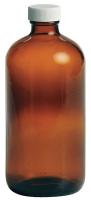 39H530 Glass Bottle, 16 oz., Amber, PK 12