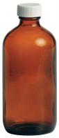 39H562 Glass Bottle, 8 oz., Amber, PK 24