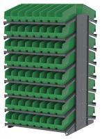 39H623 Pick Rack, 2-Sided, 39 in D, 128 Green Bins