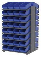 39H628 Pick Rack, 2-Sided, 39 in D, 64 Blue Bins