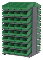 39H629 Pick Rack, 2-Sided, 39 in D, 64 Green Bins