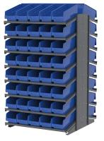 39H634 Pick Rack, 2-Sided, 39 in D, 80 Blue Bins