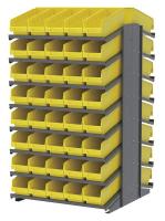 39H639 Pick Rack, 2-Sided, 39 in D, 80 Yellow Bins