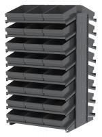 39H642 Pick Rack, 2-Sided, 39 in D, 48 Gray Bins
