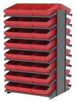 39H643 Pick Rack, 2-Sided, 39 in D, 48 Red Bins