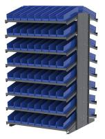 39H645 Pick Rack, 2-Sided, 39 in D, 132 Blue Bins
