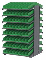 39H646 Pick Rack, 2-Sided, 39 in D, 132 Green Bins