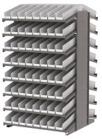 39H649 Pick Rack, 2-Sided, 39 in D, 132 White Bins