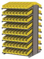 39H650 Pick Rack, 2-Sided, 39 in D, 132 Ylw Bins