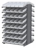 39H655 Pick Rack, 2-Sided, 39 in D, 84 White Bins