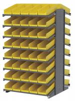 39H656 Pick Rack, 2-Sided, 39 in D, 84 Yellow Bins