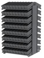 39H659 Pick Rack, 2-Sided, 39 in D, 144 Gray Bins