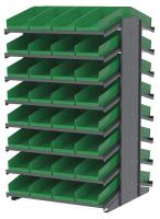 39H663 Pick Rack, 2-Sided, 39 in D, 72 Green Bins