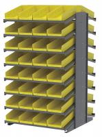 39H667 Pick Rack, 2-Sided, 39 in D, 72 Yellow Bins