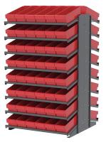 39H671 Pick Rack, 2-Sided, 39 in D, 96 Red Bins