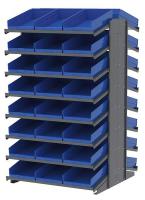 39H673 Pick Rack, 2-Sided, 39 in D, 48 Blue Bins