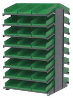 39H674 Pick Rack, 2-Sided, 39 in D, 48 Green Bins