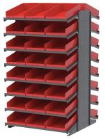 39H675 Pick Rack, 2-Sided, 39 in D, 48 Red Bins