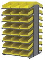 39H678 Pick Rack, 2-Sided, 39 in D, 48 Yellow Bins