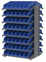 39H684 Pick Rack, 2-Sided, 39 in D, 20 Blue Bins