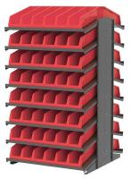 39H685 Pick Rack, 2-Sided, 39 in D, 20 Red Bins