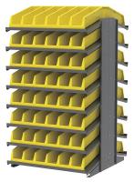 39H686 Pick Rack, 2-Sided, 39 in D, 20 Yellow Bins