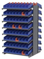 39H687 Pick Rack, 2-Sided, 39 in D, 132 Blue Bins